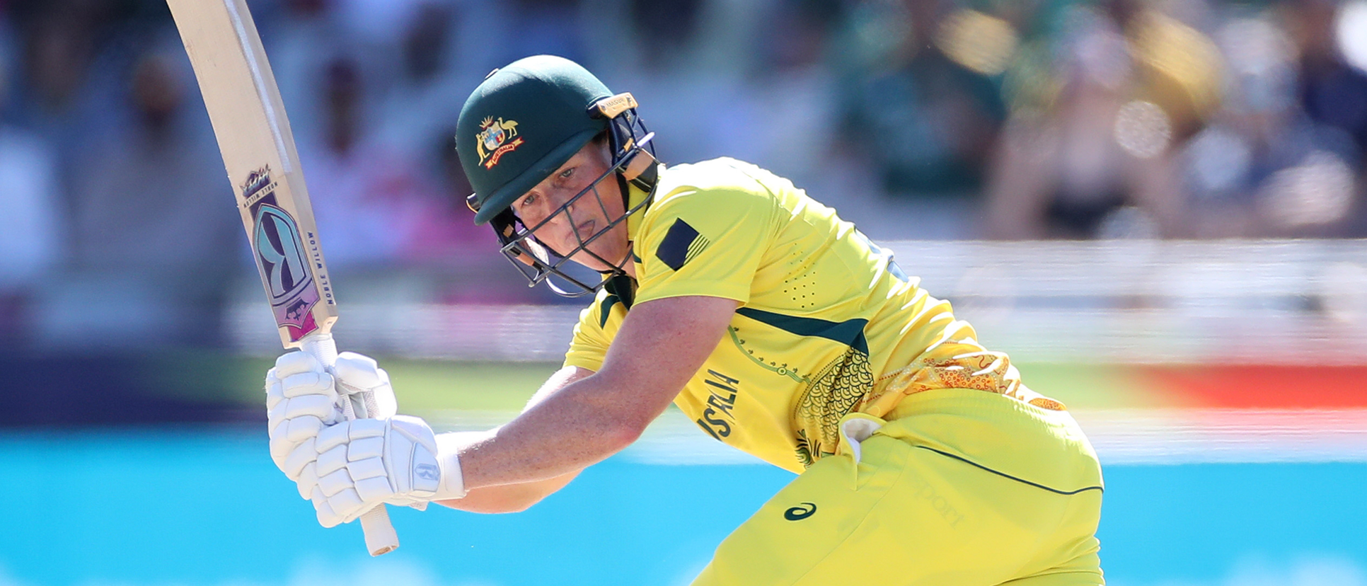 Grace Harris of Australia plays a shot during the ICC Women's T20 World Cup Final match between Australia and South Africa 1920x1080