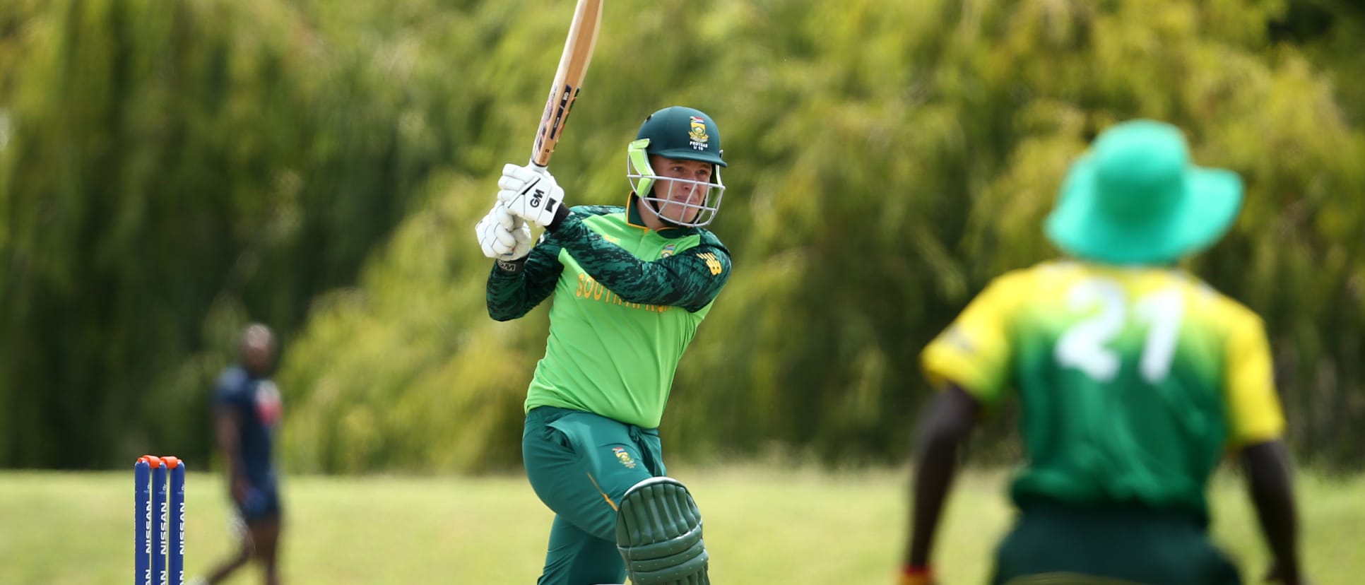 Bryce Parsons of South Africa bats during the ICC U19 Cricket World Cup warm up match between South Africa and Nigeria at Tuks Cricket Oval on January 14, 2020 in Pretoria, South Africa.