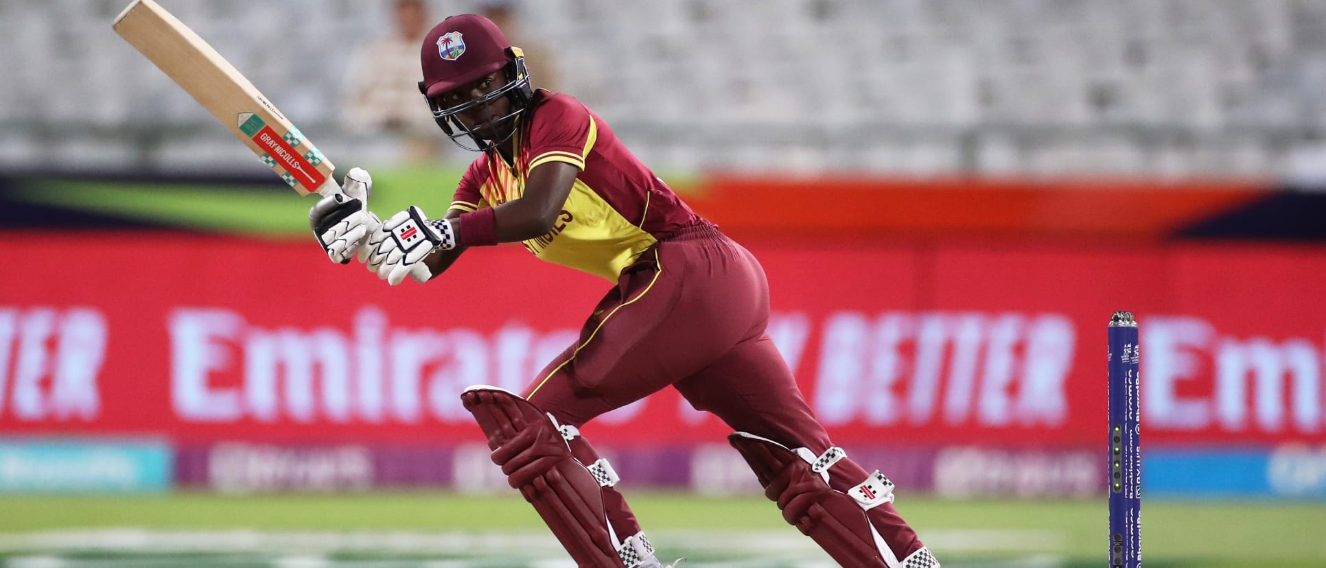 Rashada Williams of West Indies plays a shot during the ICC Women's T20 World Cup group B match between West Indies and Ireland at Newlands Stadium on February 17, 2023 in Cape Town, South Africa.