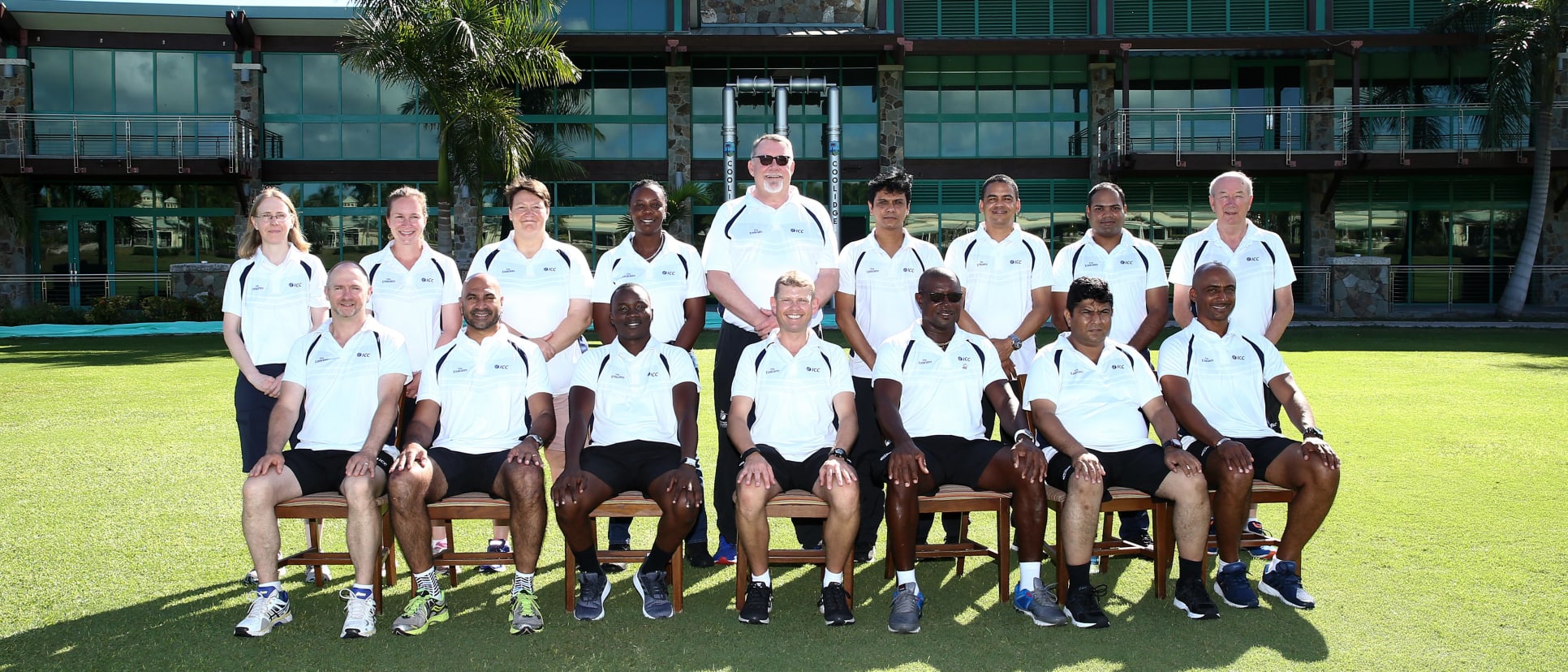 ICC Women's World T20 2018 Officials pose during the Officials Portrait day on November 01, 2018 in Antigua, Antigua And Barbuda.