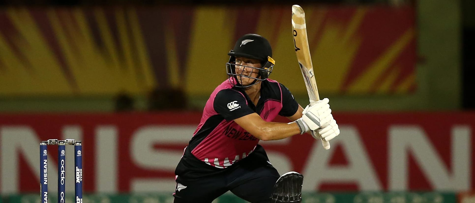 Sophie Devine of New Zealand bats during the ICC Women's World T20 2018 match between New Zealand and Ireland at Guyana National Stadium on November 17, 2018 in Providence, Guyana.