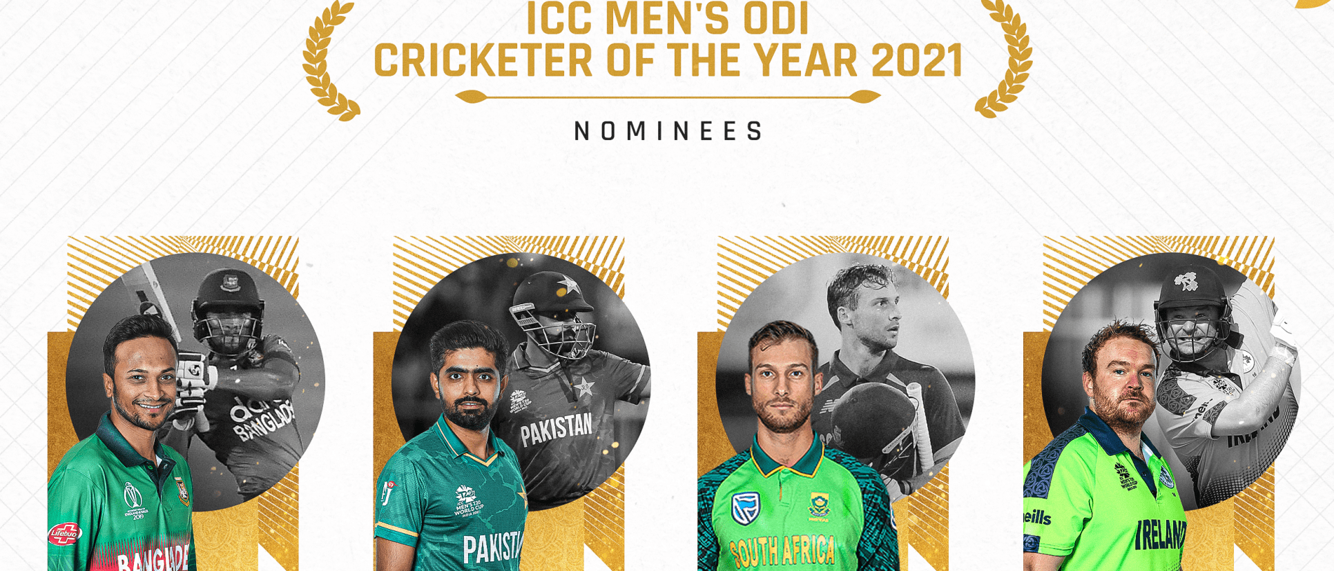 Shakib, Azam, Malan and Stirling – the four nominees for the ICC Men's ODI Player of the Year award