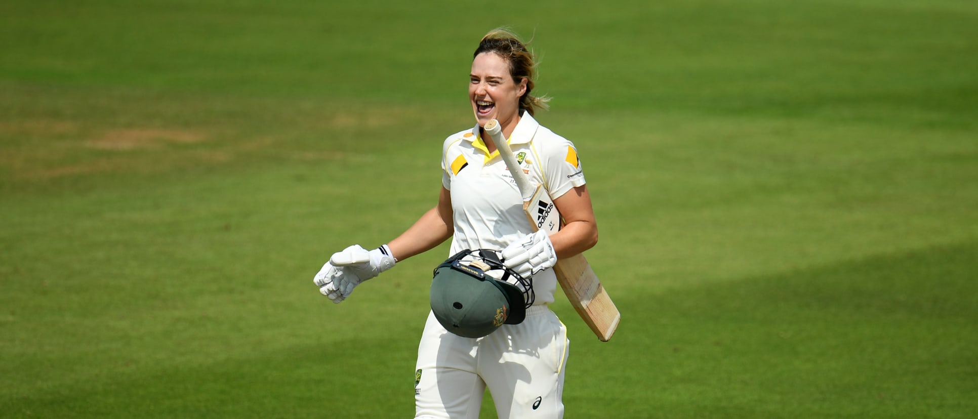 Ellyse Perry celebrates her 100