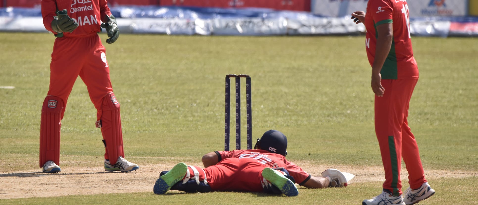 Action from the ICC T20 World Cup Asia Qualifier Final