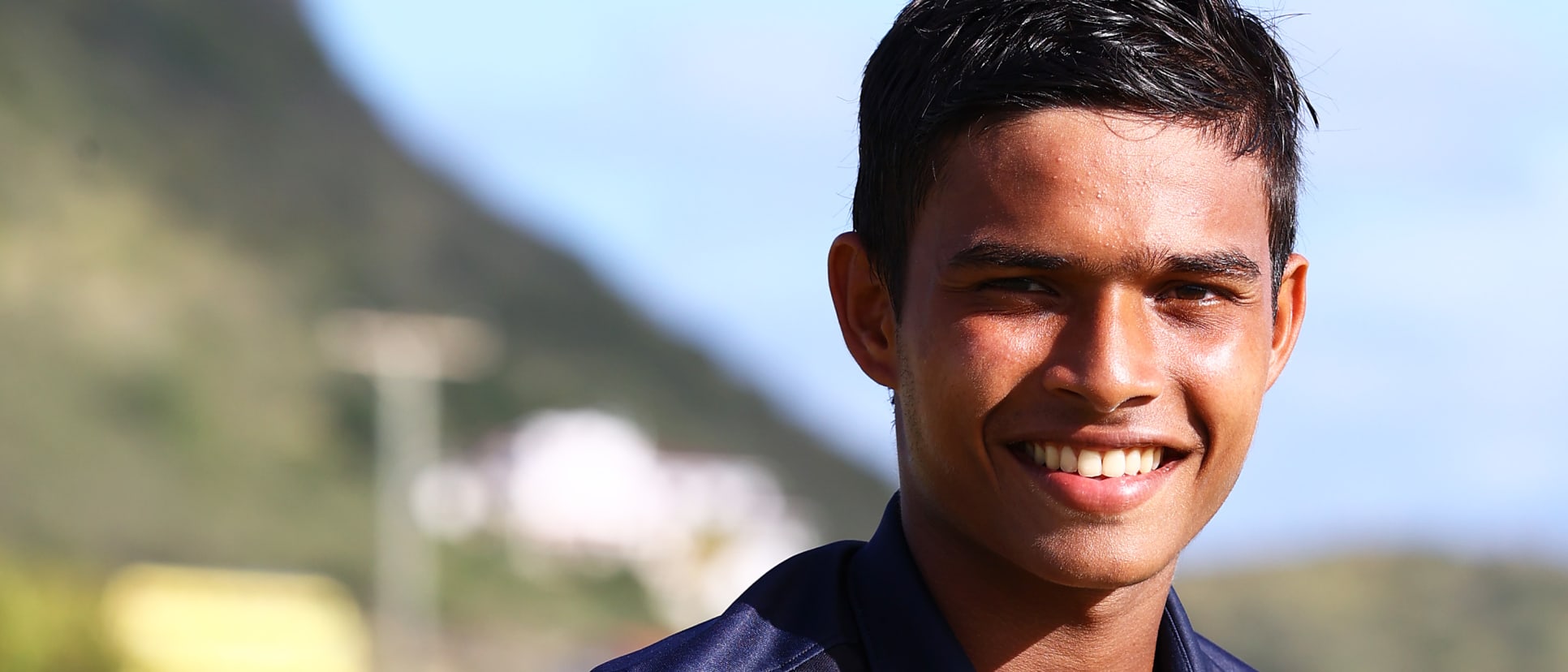 Dunith Wellalage of Sri Lanka poses after being named Player of the Match following the ICC U19 Men's Cricket World Cup match between Australia and Sri Lanka at Conaree Sports Club on January 17, 2022 in Basseterre, Saint Kitts and Nevis.