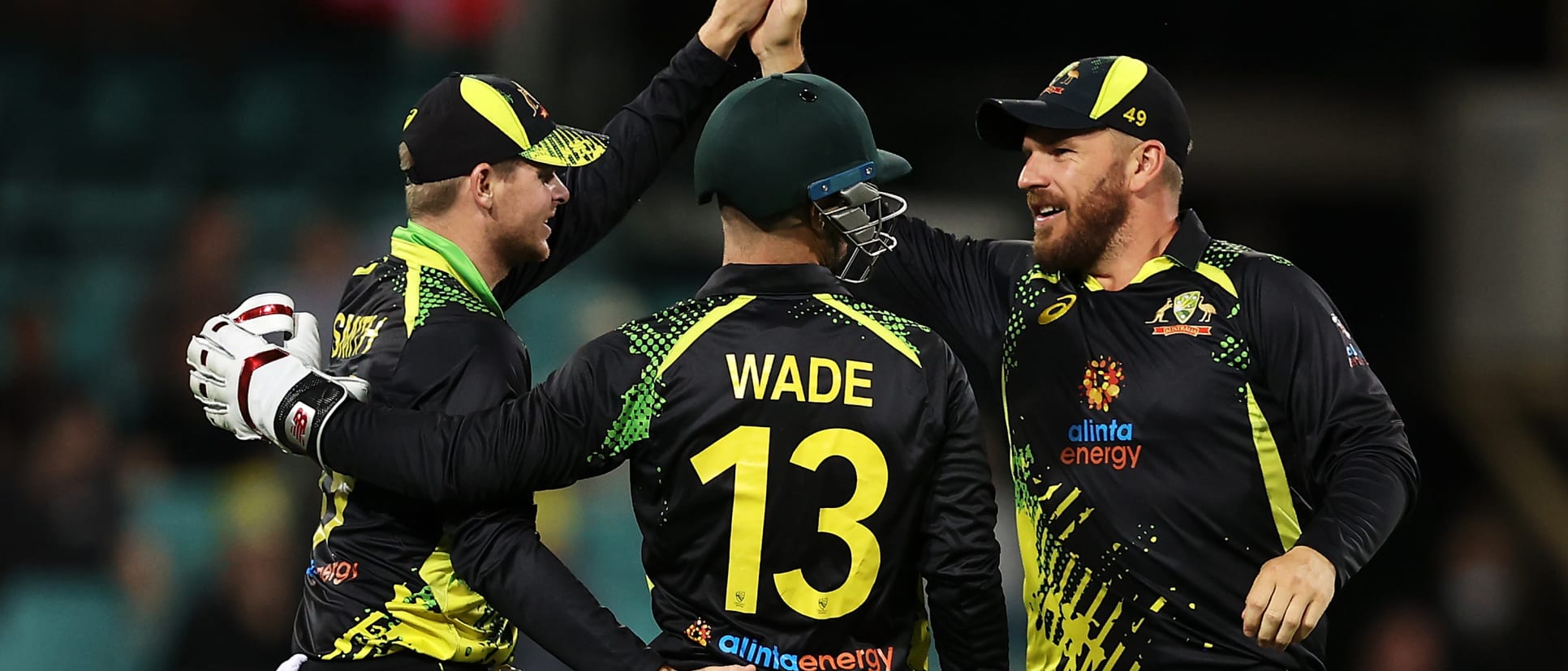 Aaron Finch celebrates a wicket