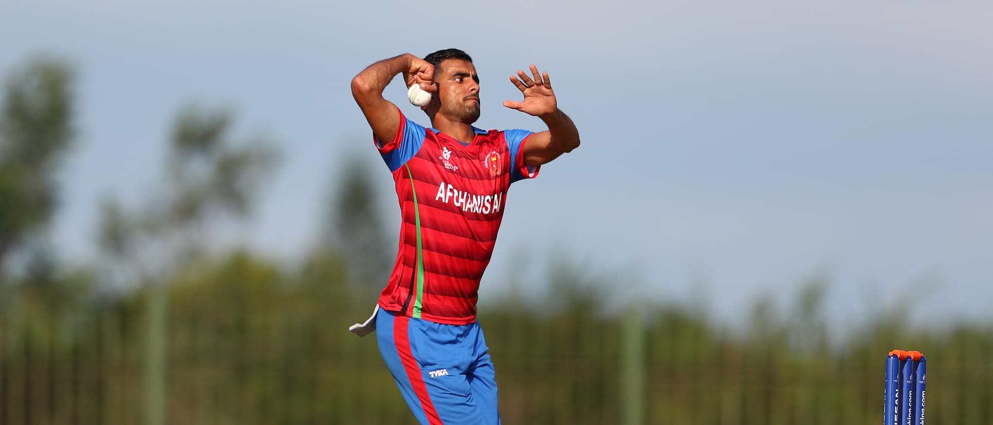 Shafiqullah Ghafari of Afghanistan in action during the ICC U19 Cricket World Cup warm up match between England and Afghanistan at Mandela Cricket Oval on January 14, 2020 in Hammanskraal, South Africa.