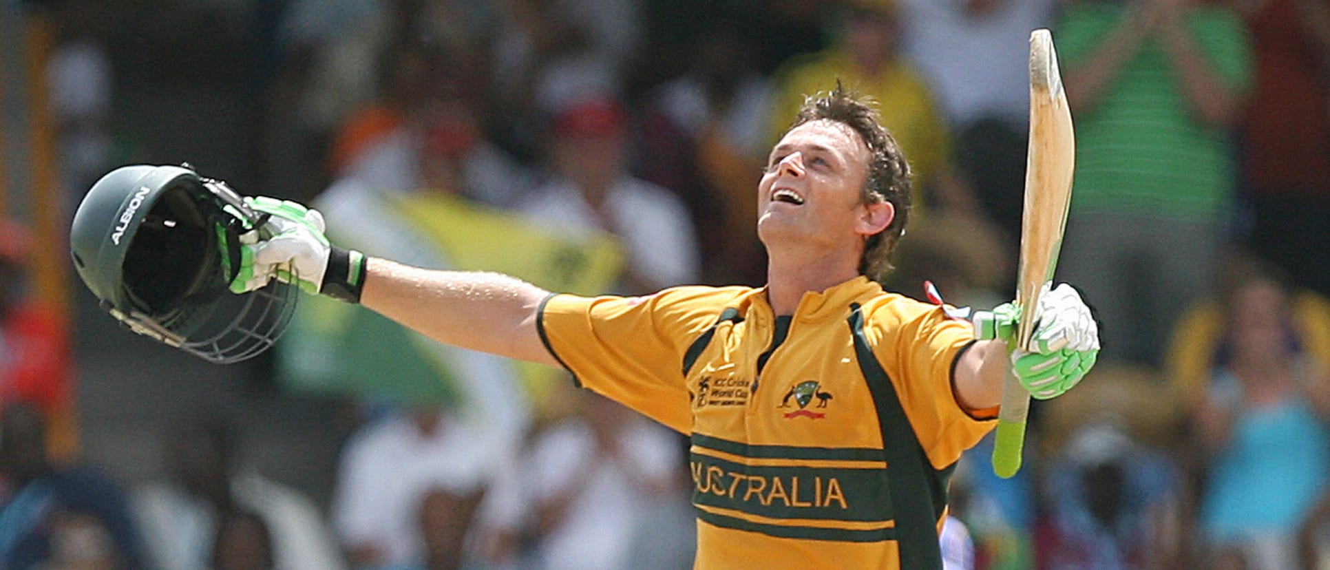 A World Cup century at last for Adam Gilchrist.