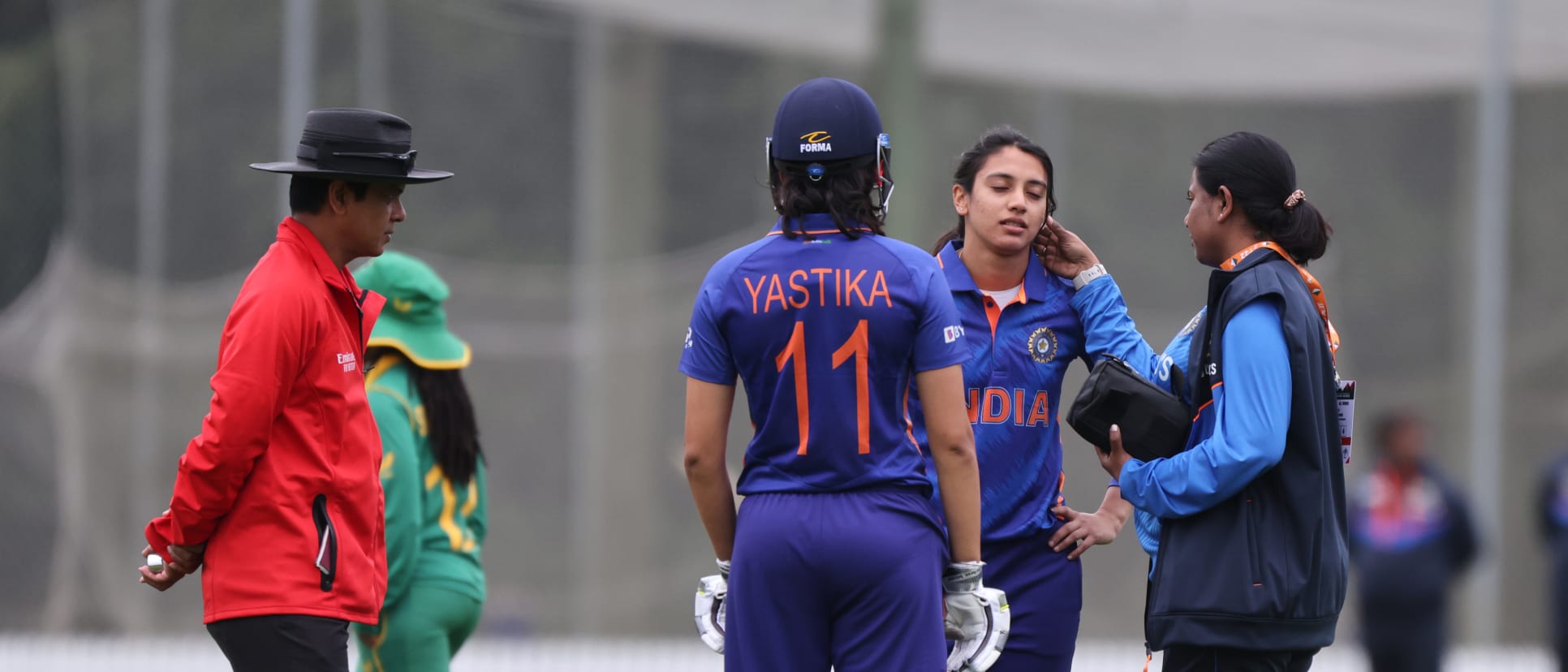 Smriti Mandhana with the Indian team doctor