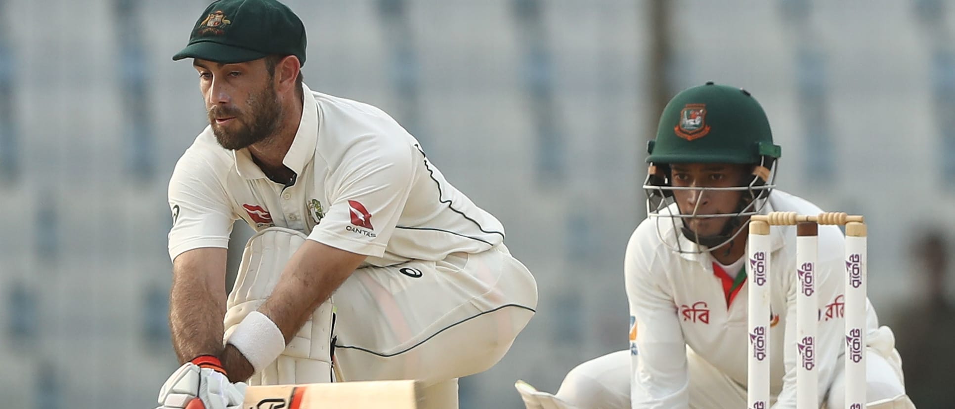 Maxwell in action during a Test in Bangladesh