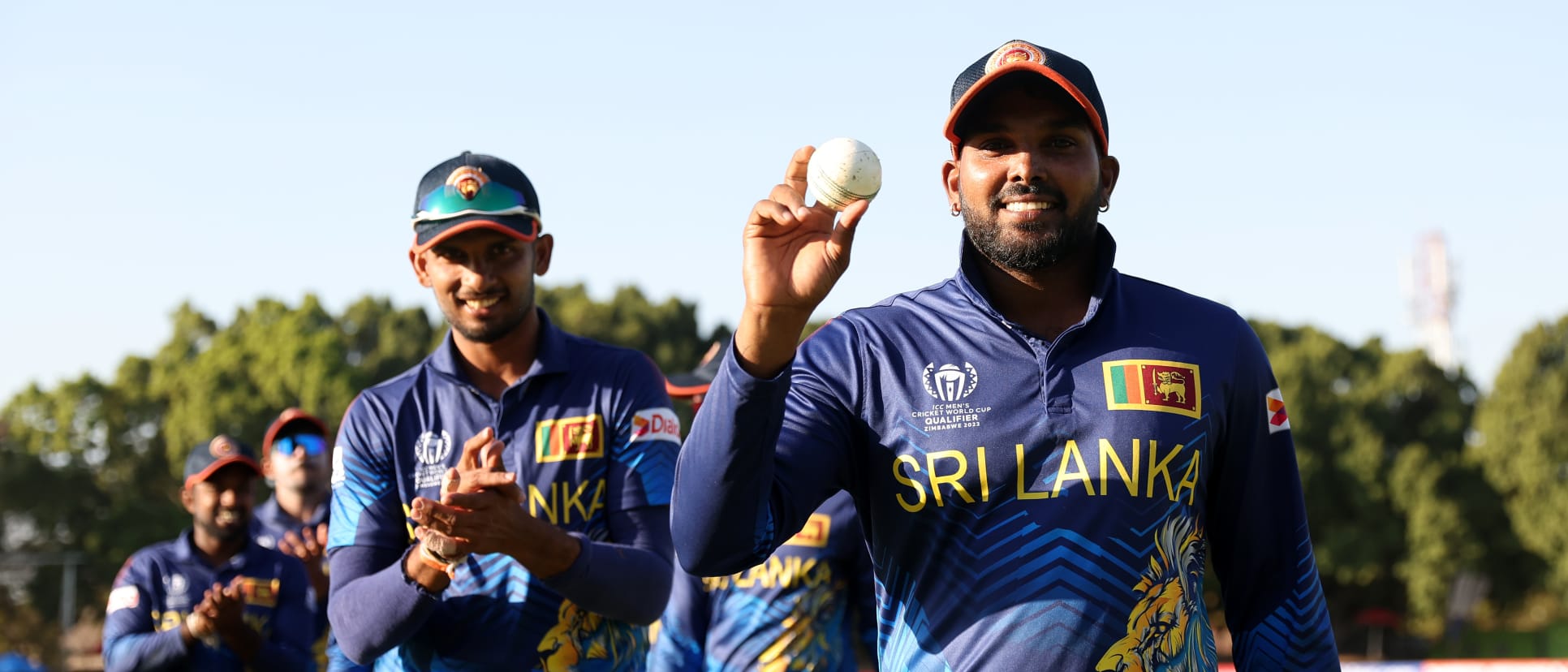 Wanindu Hasaranga of Sri Lanka makes his way off after taking 6-24 during the ICC Men's Cricket World Cup Qualifier Zimbabwe 2023 match between Sri Lanka and United Arab Emirates at Queen’s Sports Club on June 19, 2023 in Bulawayo, Zimbabwe.