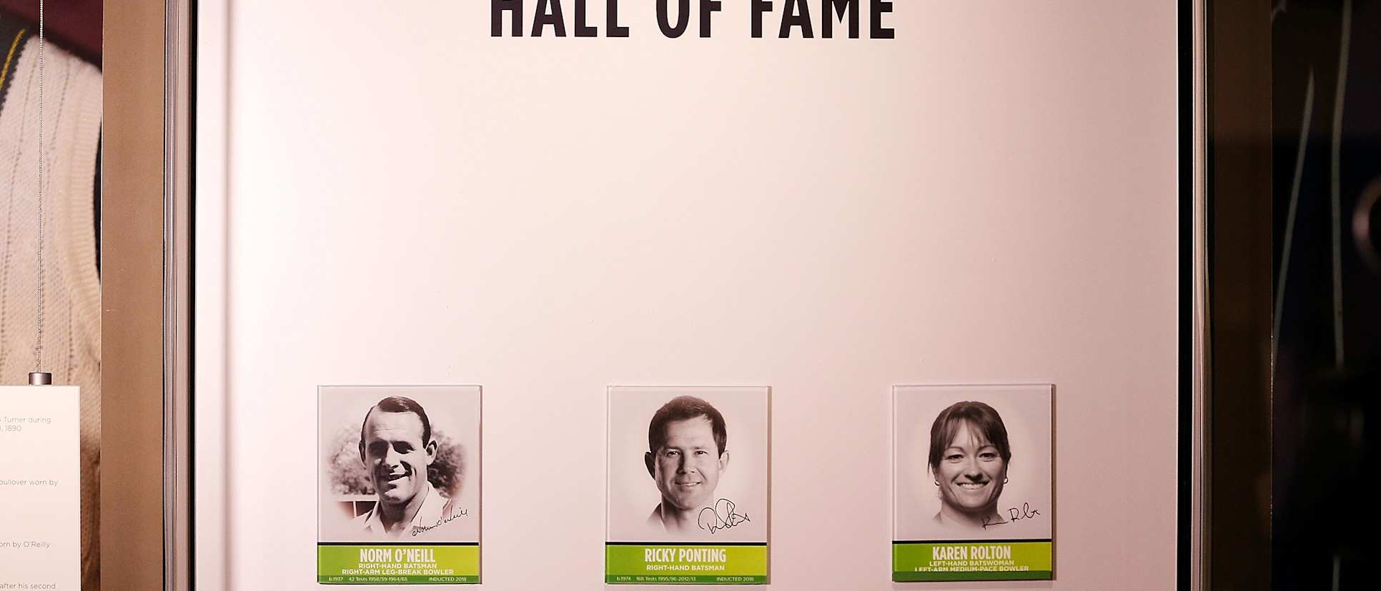 (L to R) Norm O'Neill, Ricky Ponting and Karen Rolton - the latest Australian Cricket Hall of Famers.