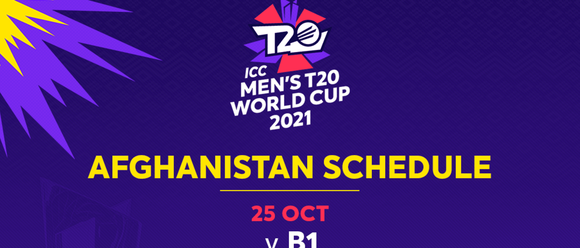 Afghanistsan's T20WC schedule