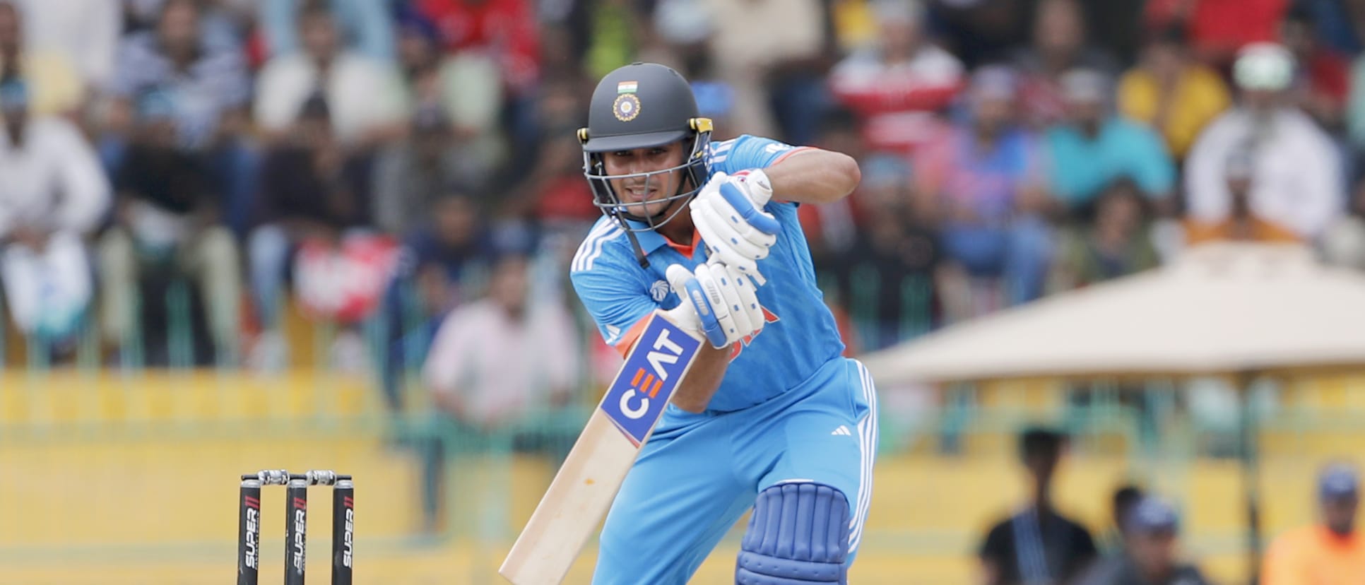 Shubman Gill of India bats during the Asia Cup Super Four match between India and Pakistan at R. Premadasa Stadium on September 10, 2023 in Colombo, Sri Lanka.
