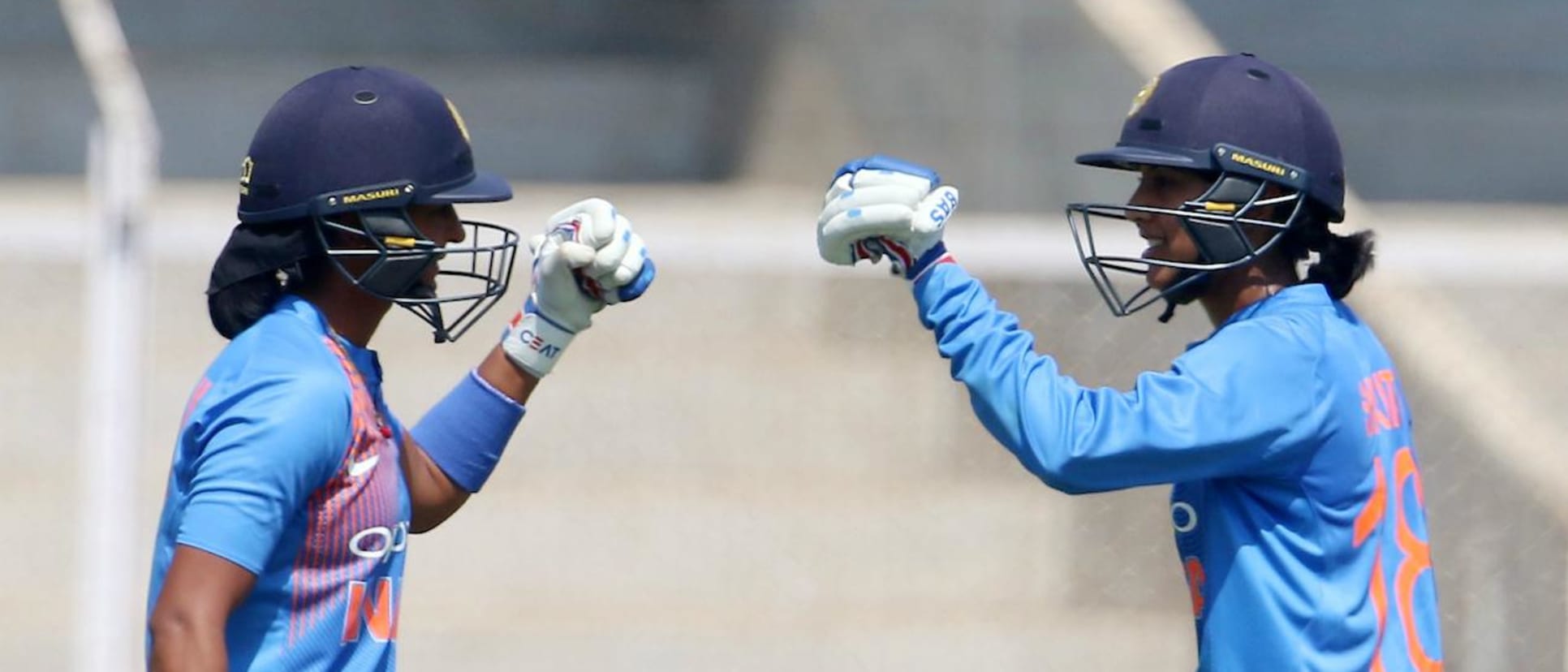 Smriti Mandhana (right) and Harmanpreet Kaur (left) will be leading the two teams in the Women's T20 Challenge Match