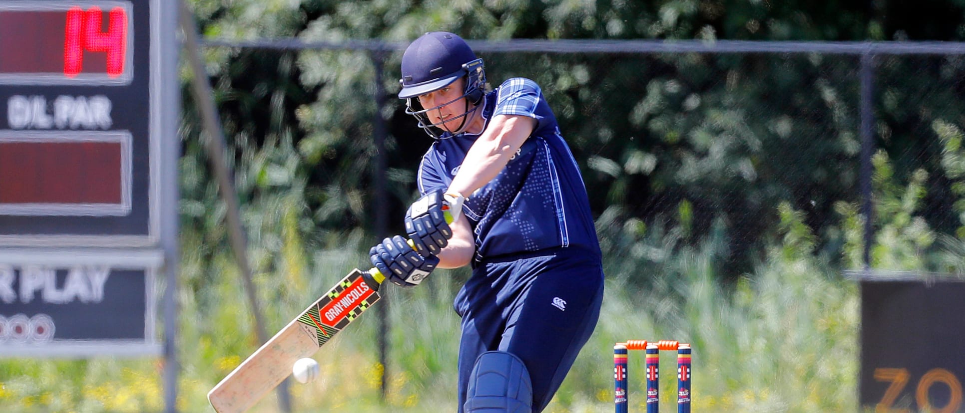 Scotland batsman Rachel Scholes plays a shot during the Practice Match, 5th July 2018.