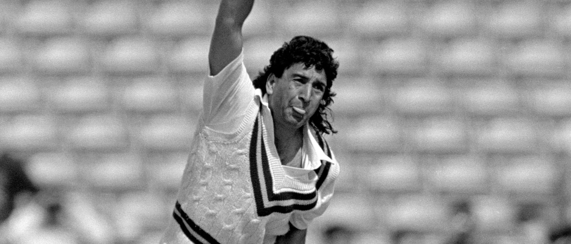 Abdul Qadir lets it rip during Pakistan's tour of England in 1987