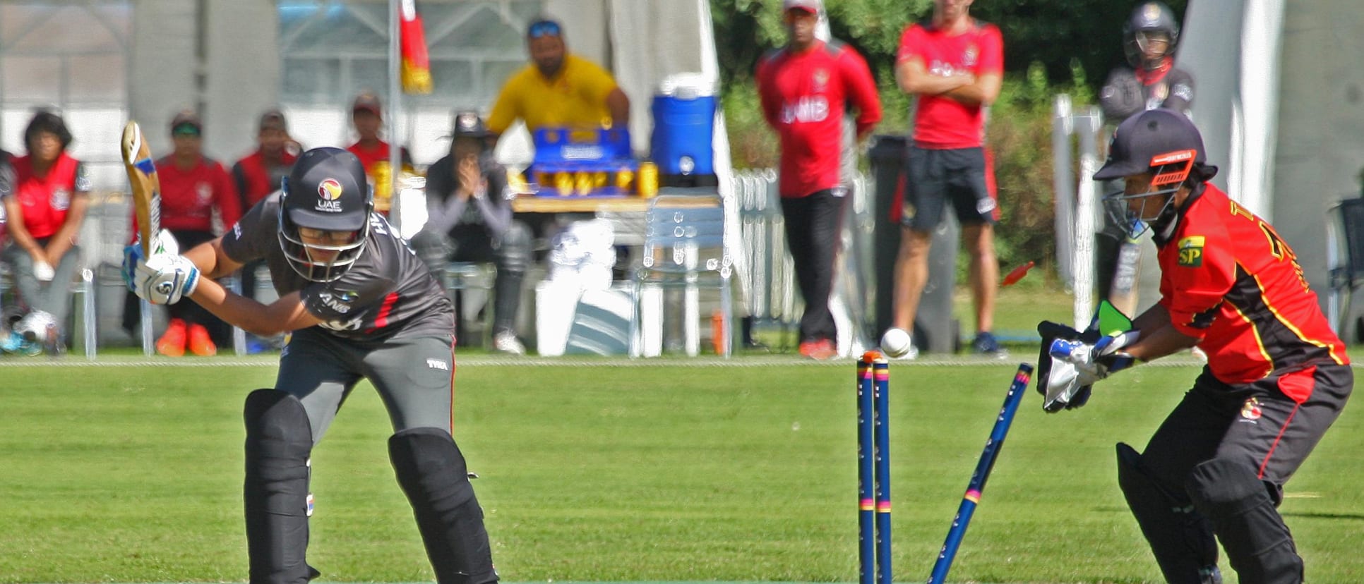 Humaira Tasneem is bowled, PNG v UAE, VRA, 8th July 2018
