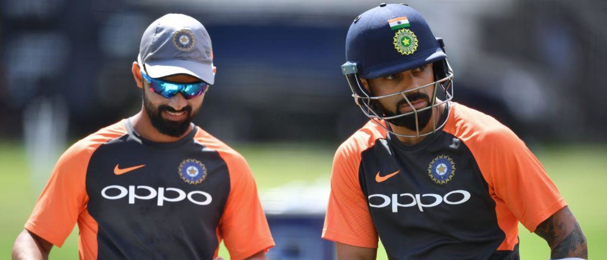 Rahane and Kohli in training