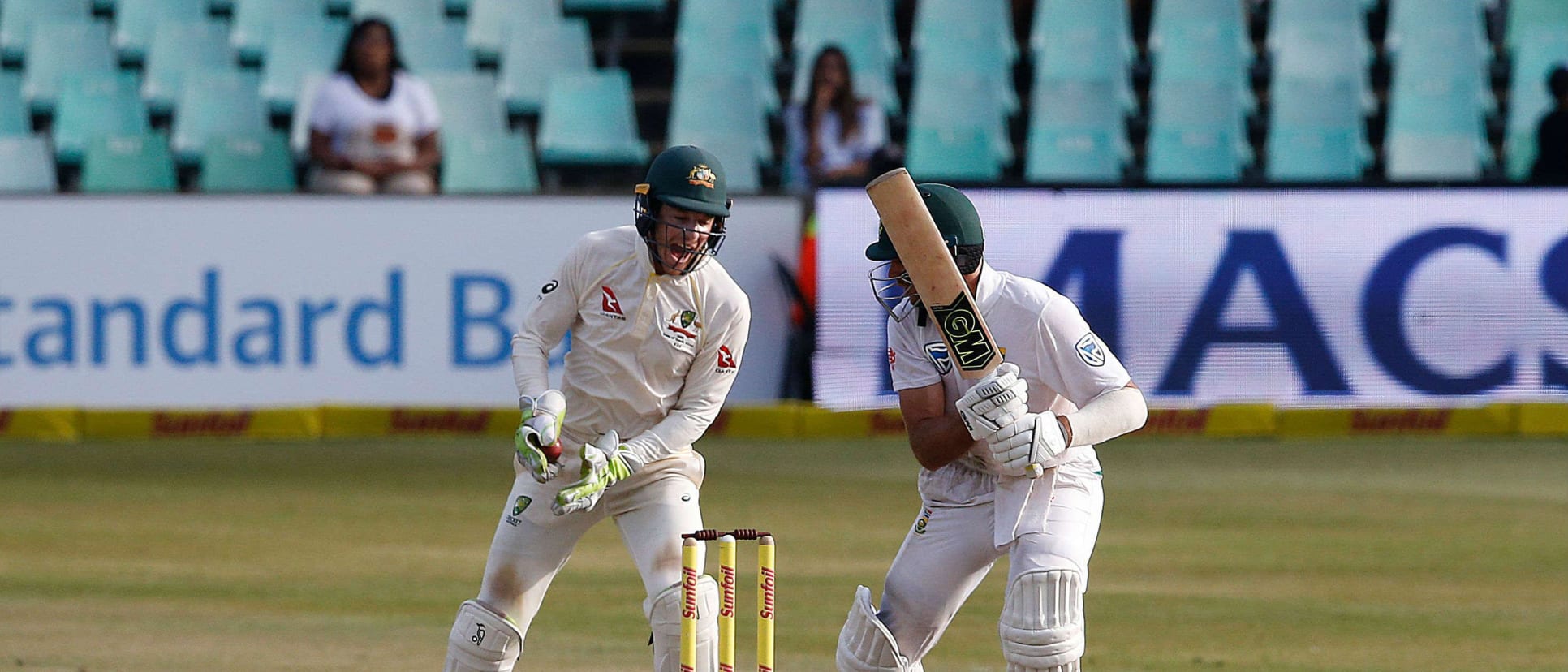 Tim Paine catches Aiden Markram