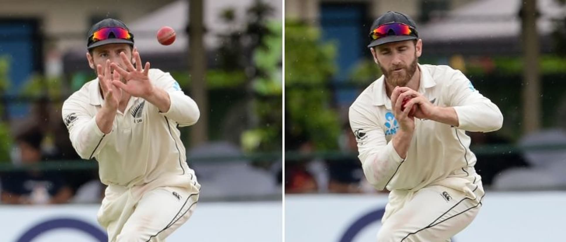 Kane Williamson takes an easy catch at short cover to dismiss Lahiru Thirimanne