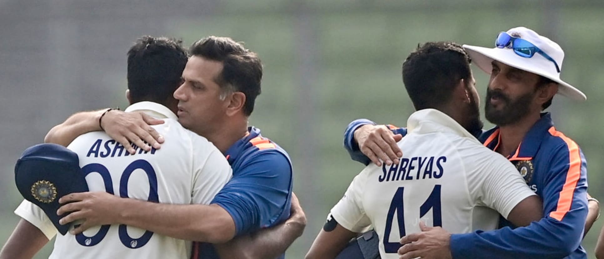 India celebrate their second-Test victory over Bangladesh in Mirpur