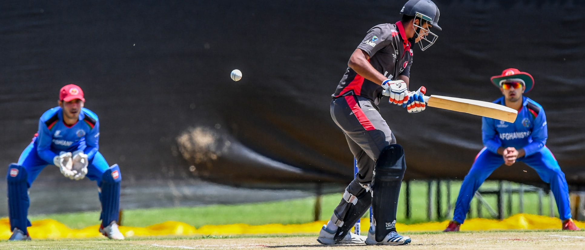 Aryan Lakra of the United Arab Emirates during the ICC U19 Cricket World Cup Group D match between Afghanistan and UAE at Absa Puk Oval on January 22, 2020 in Potchefstroom, South Africa.