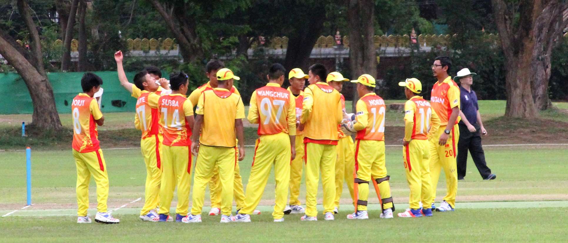 Teams during the warm-up matches of the World Cricket League Asia Qualifier