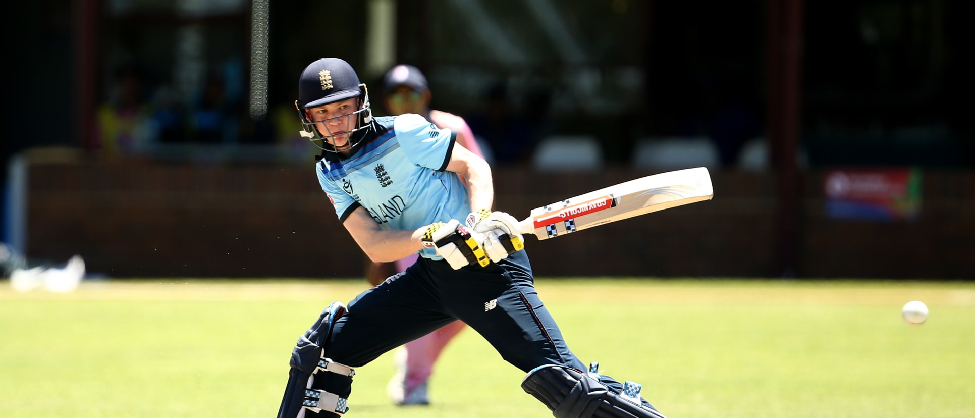 Dan Mousley of England bats during the ICC U19 Cricket World Cup Plate Quarter Final 2 match between England and Japan at Witrand Oval on January 27, 2020 in Potchefstroom, South Africa.