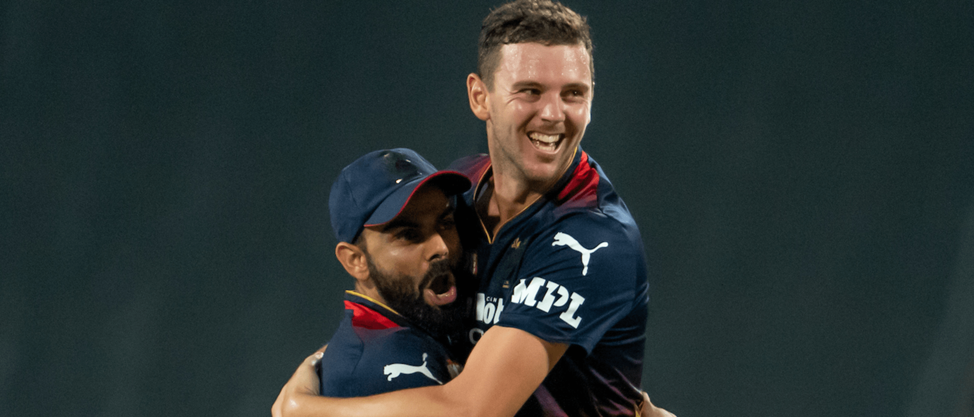 Hazlewood Kohli RCB embrace 1920x1080