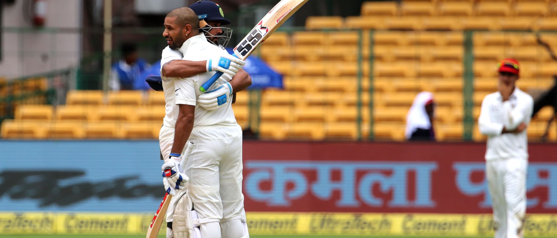 Individual centuries in the only Test against Afghanistan helped Vijay and Dhawan make significant movement on the rankings table