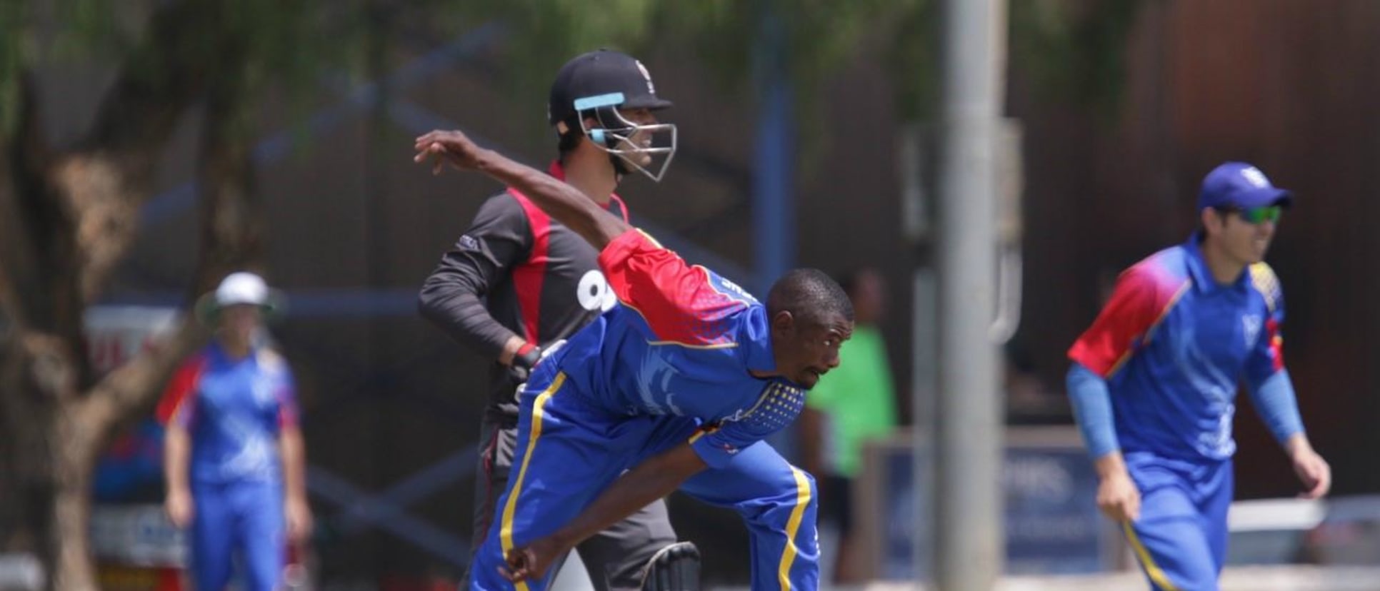 Tangeni Lungameni of Namibia in action against UAE