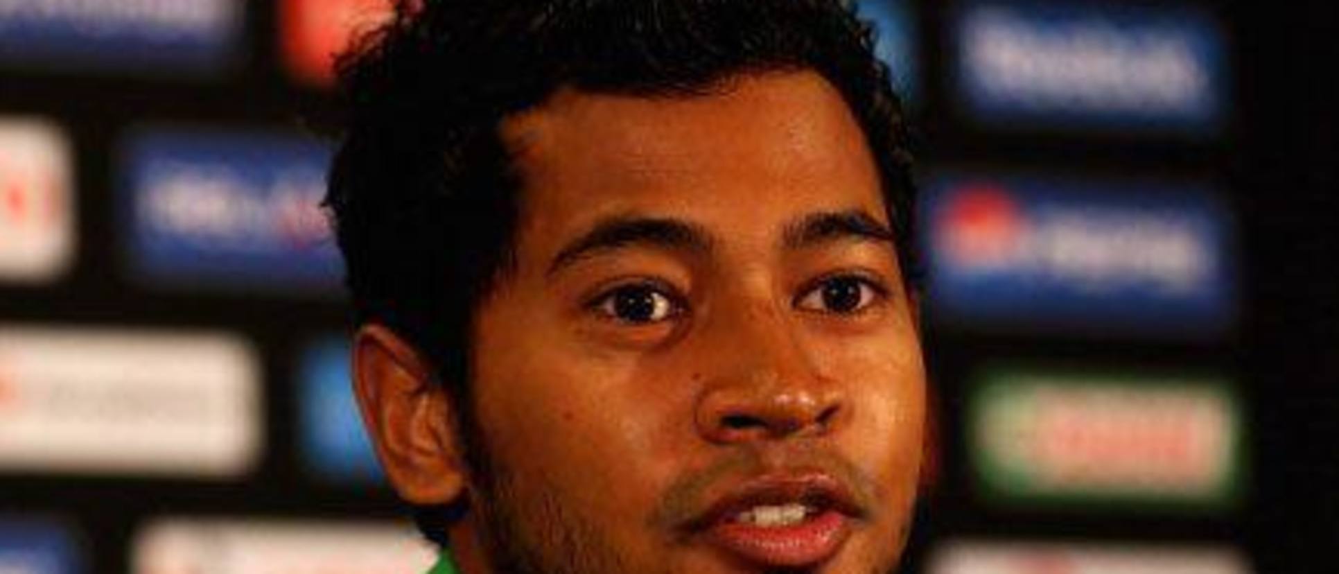 37777 Mushfiqur Rahim speaking at a press conference in Colombo on Thursday