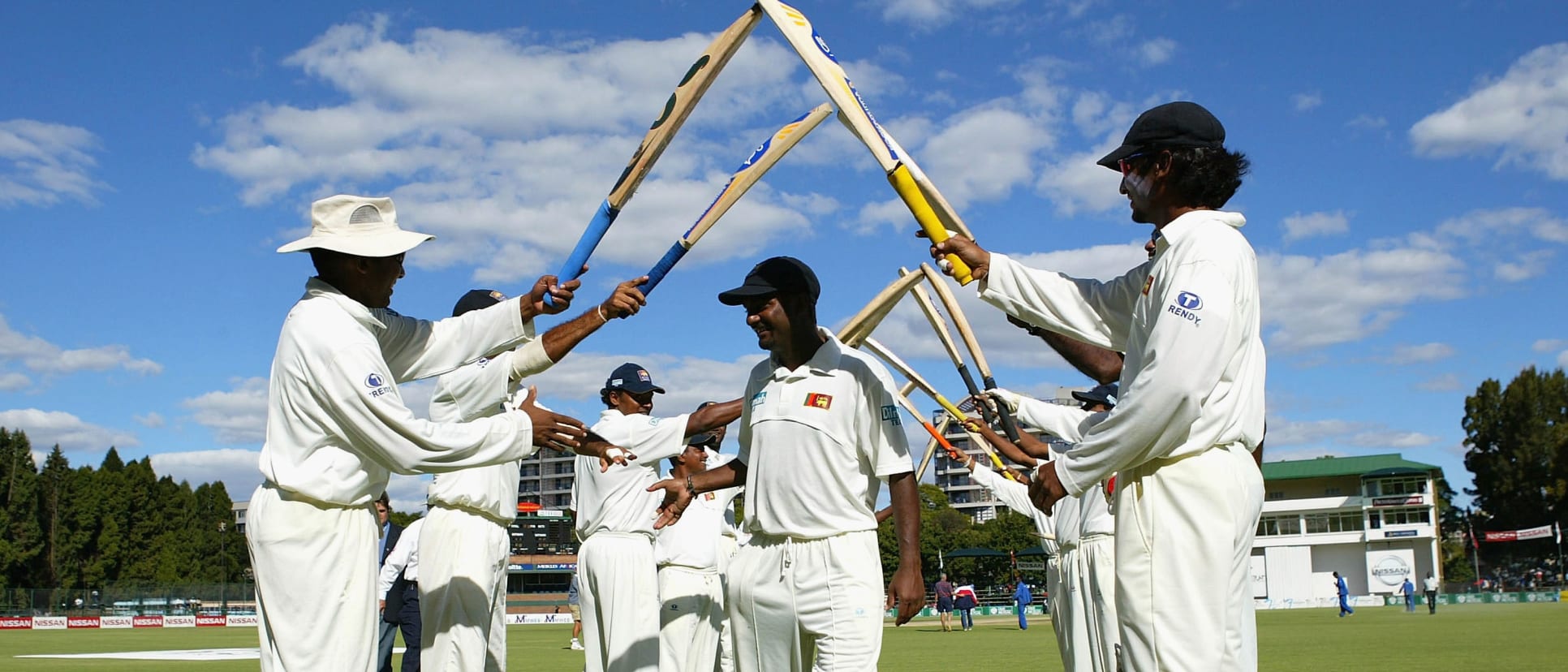 A guard of honour for Muttiah Muralitharan.