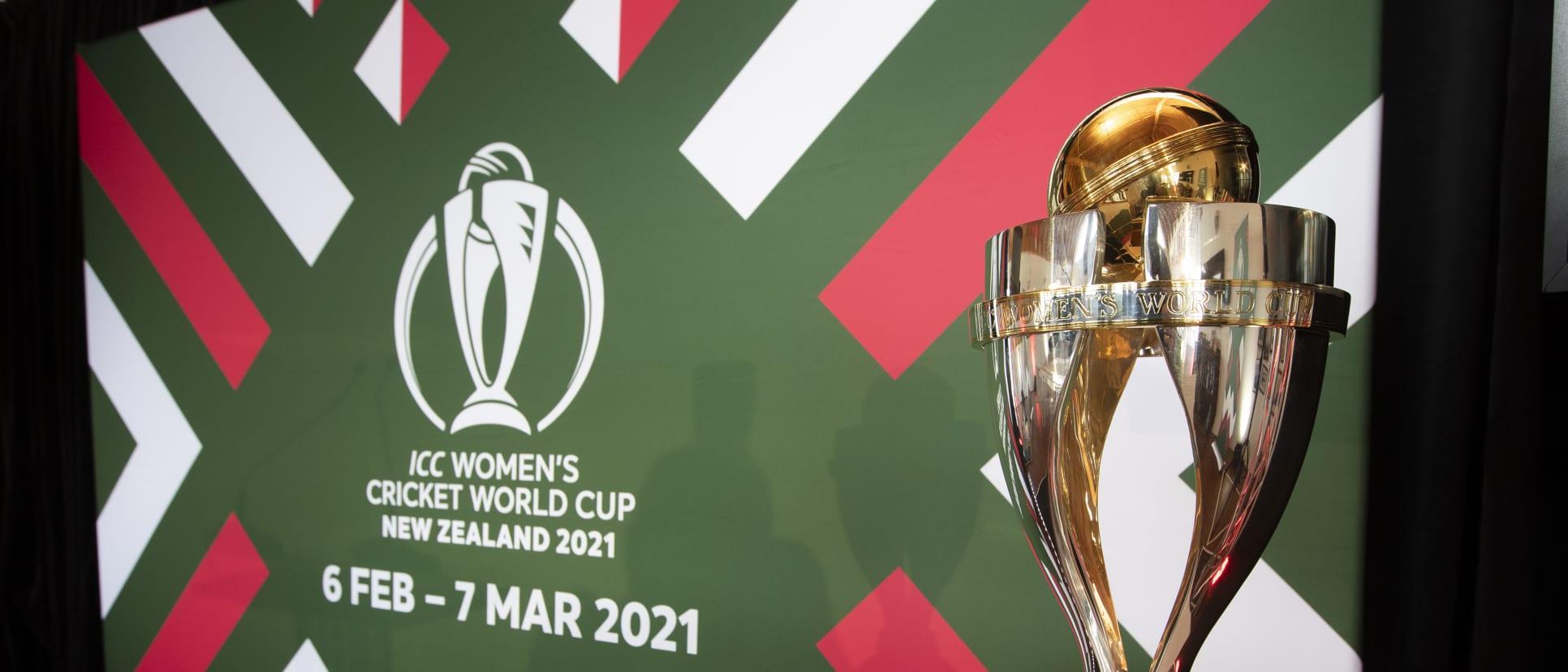 The ICC Women’s World Cup displayed at the Kohimarama Beach in Auckland.