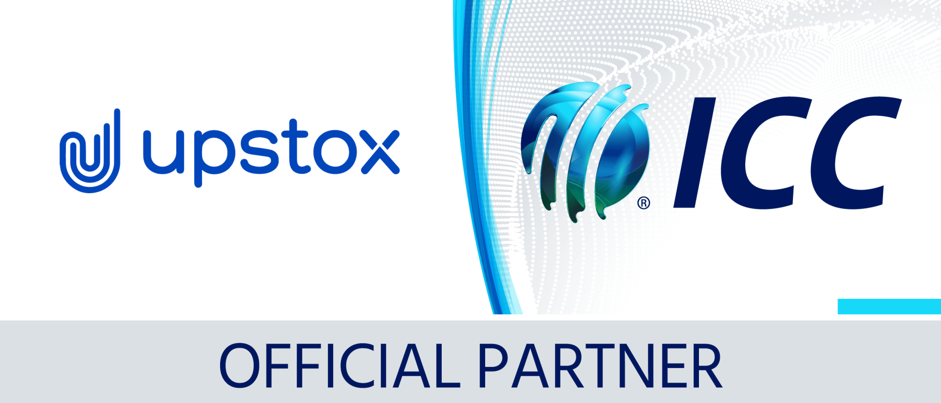 Upstox  ICC logo unit for press release