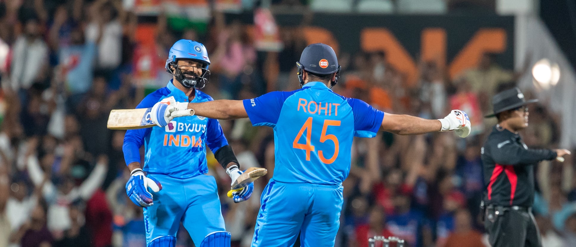 Dinesh Karthik and Rohit Sharma