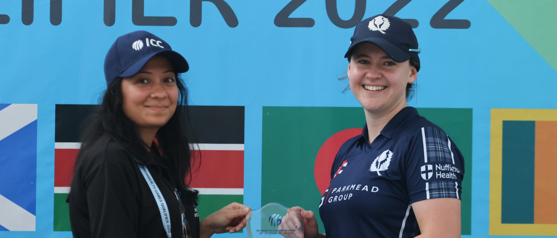 Kathryn Bryce of Scotland received the Player of the Match trophy