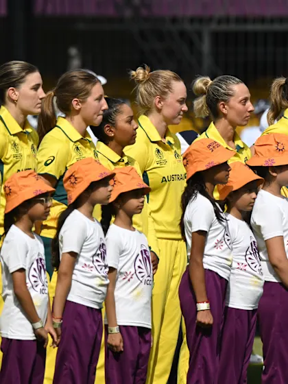 Proud faces during the Australian national anthem | CWC25