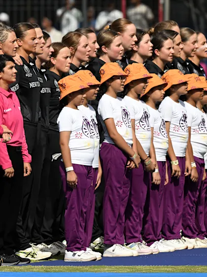 New Zealand players stand tall for national anthem | CWC25