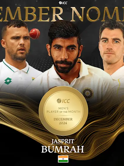 ICC REVEALS DECEMBER PLAYER OF THE MONTH NOMINEES