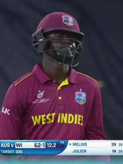 ICC U19 CWC: WI v AUS - Kimani Melius falls in dissapointing manner