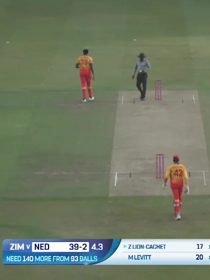 Zach Lion-Cachet - Wicket - Netherlands vs Zimbabwe