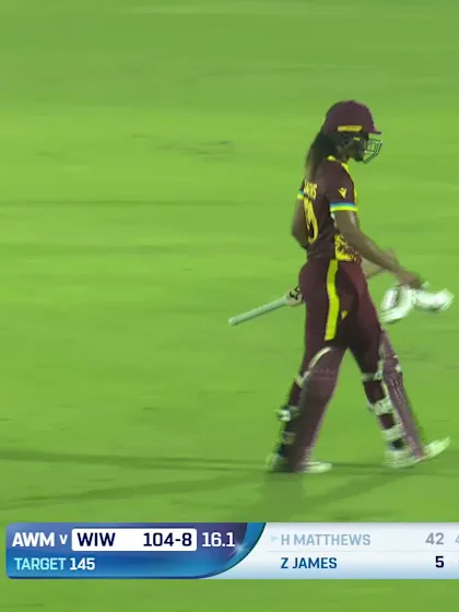 Logo of Hayley Matthews - Wicket - West Indies Women vs Australia Women