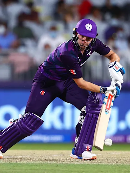 Scotland skipper Kyle Coetzer departs after a well-made 41