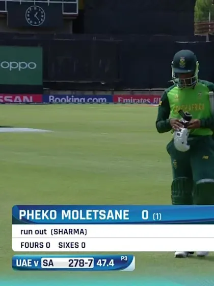 ICC U19 CWC: SA v UAE – Mix-up leads to Moletsane run out