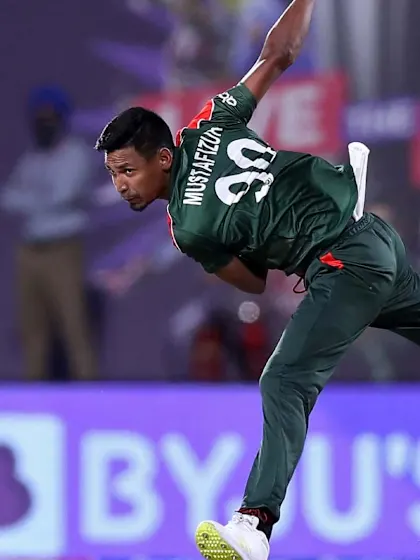 Logo of Mustafizur Rahman narrowly misses out on hat-trick