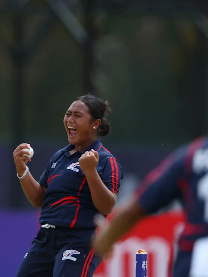 A moment to remember – Olive Lefaga Lemoe gets Samoa's first wicket at an ICC event | U19WC 2025