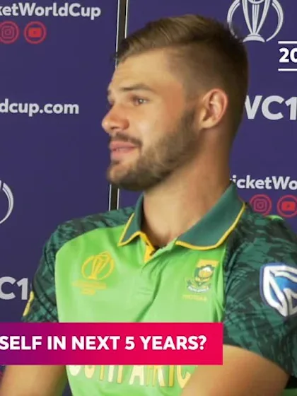 Logo of CWC19: Aiden Markram gets asked some familiar questions