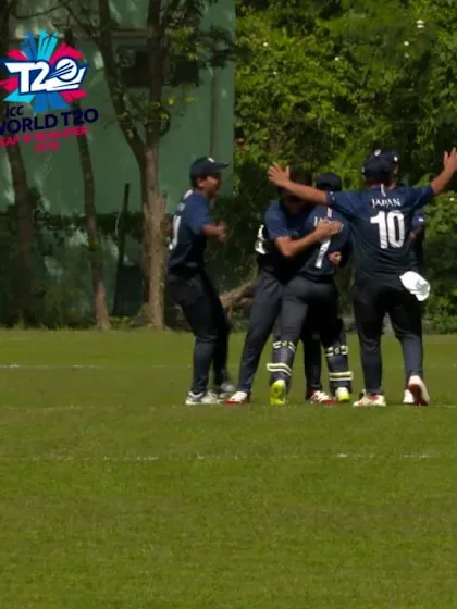ICC Men’s T20 World Cup EAP B Qualifier: Japan's keeper completes a safe catch against Indonesia
